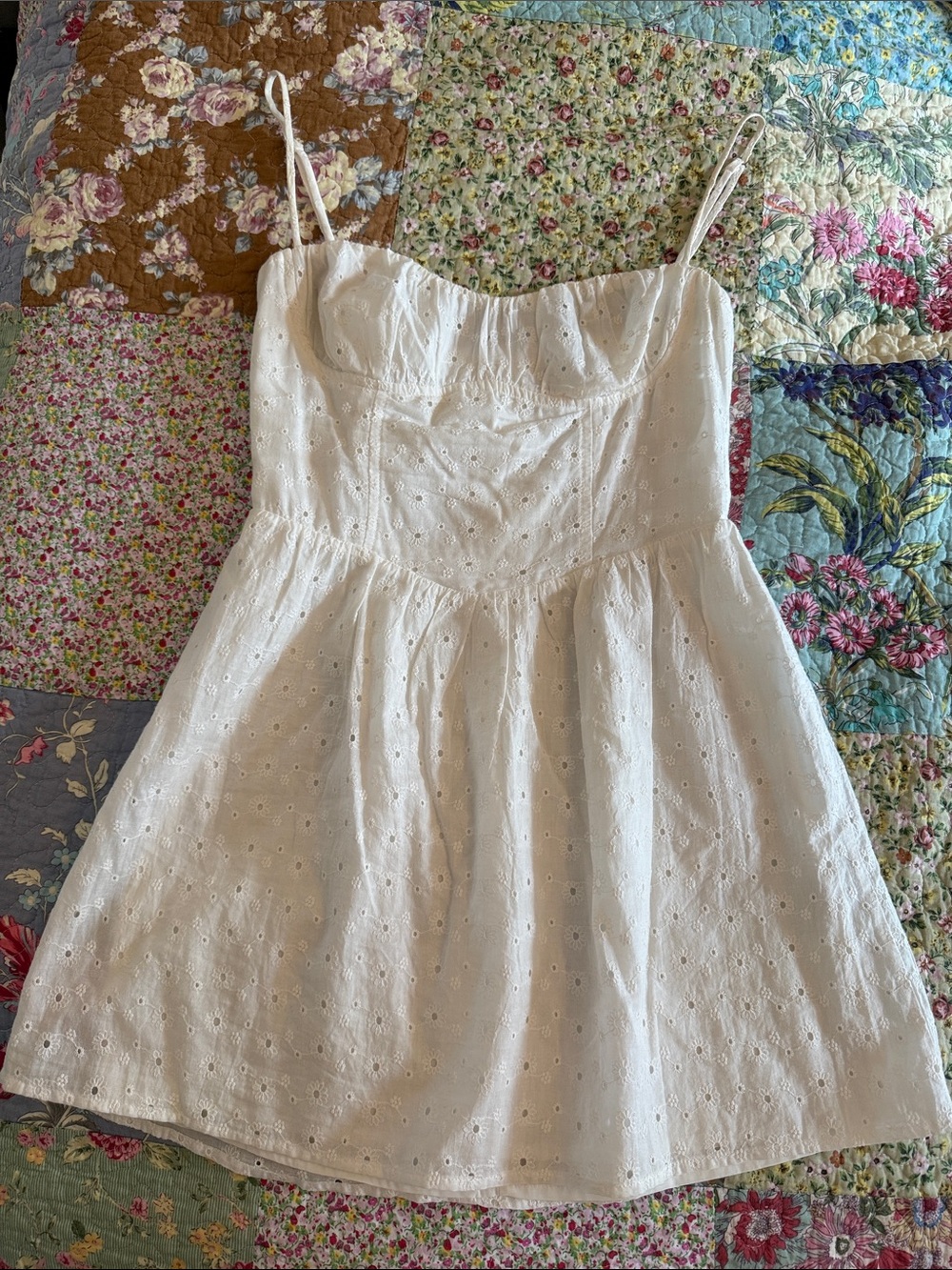 Princess Polly White Eyelet Spaghetti Strap Sundress